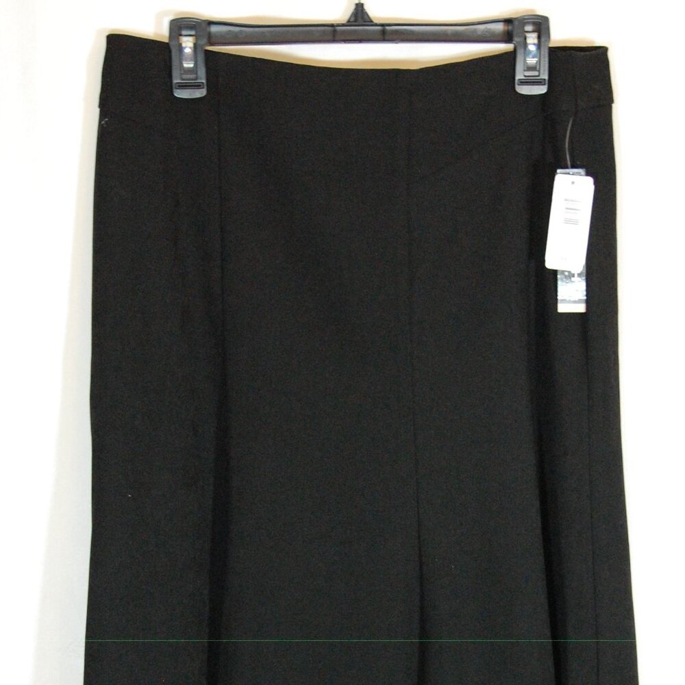 Briggs New York Midi Zip Stretch Black Skirt 1306K59 NEW Size 12P